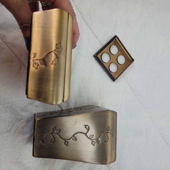 Thomas O'Brien Metal Bronze Soap Dish Toothbrush Holder Set Leaf Detail Bath - Picture 6 of 12